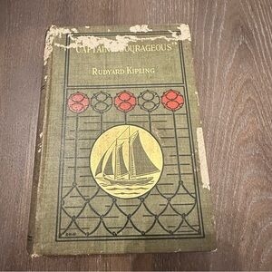 RARE Antique 1899 Captains Courageous Rudyard Kipling HC Book‎